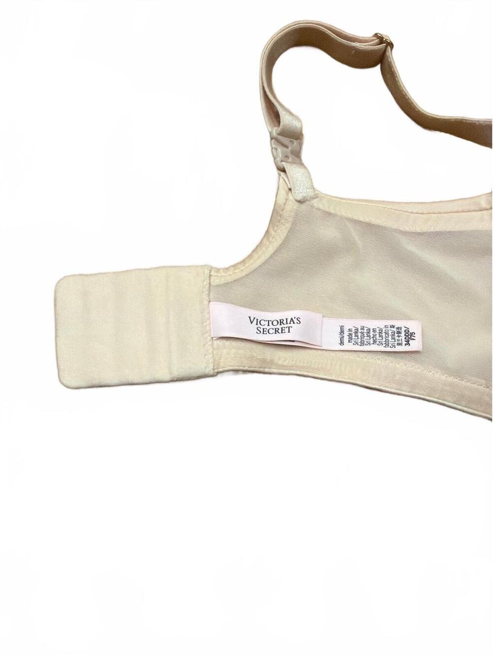 Victorias Secret 34DDD 34F Wire Bra Very Sexy Lightly Lined LowCut Demi Beige VS - Picture 6 of 8